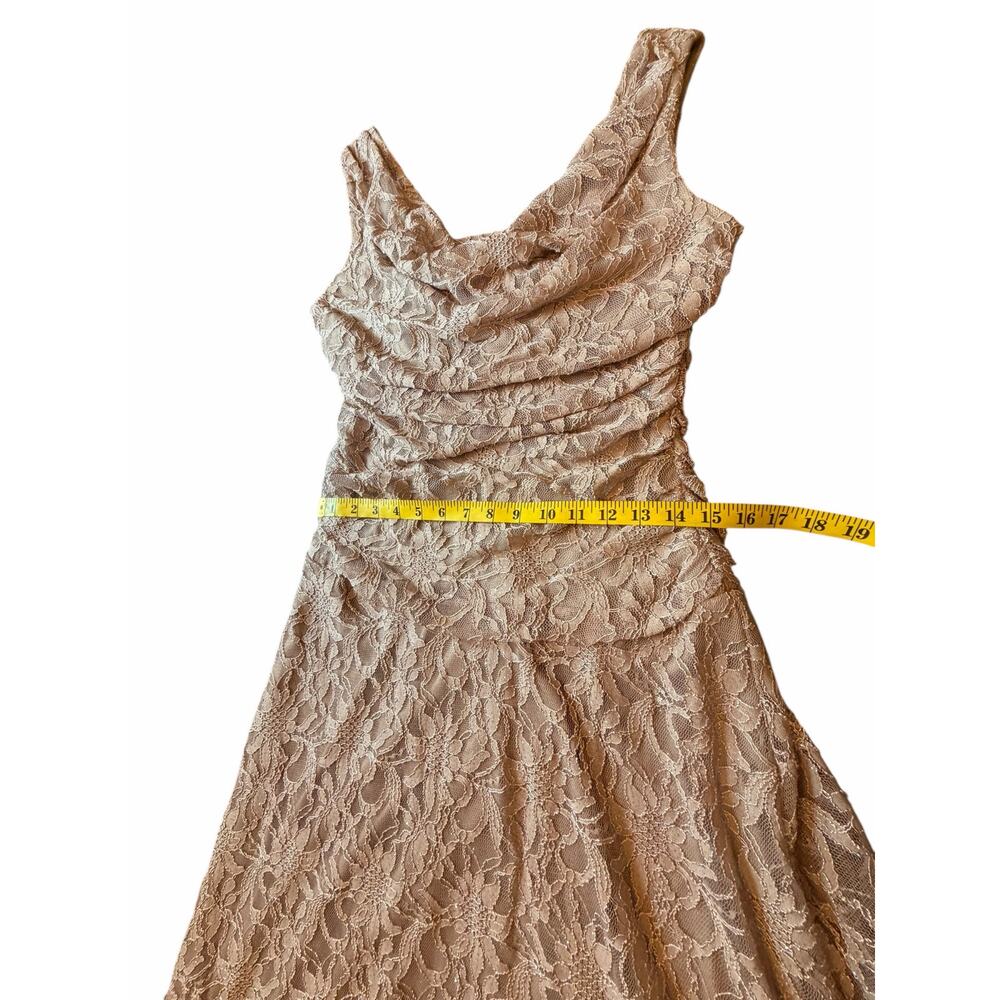 NW Taupe Nightway Lace Gown - Size 10 - Picture 8 of 16